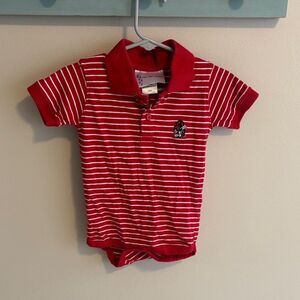 Georgia bulldog Red Striped Baby Polo size 12 months